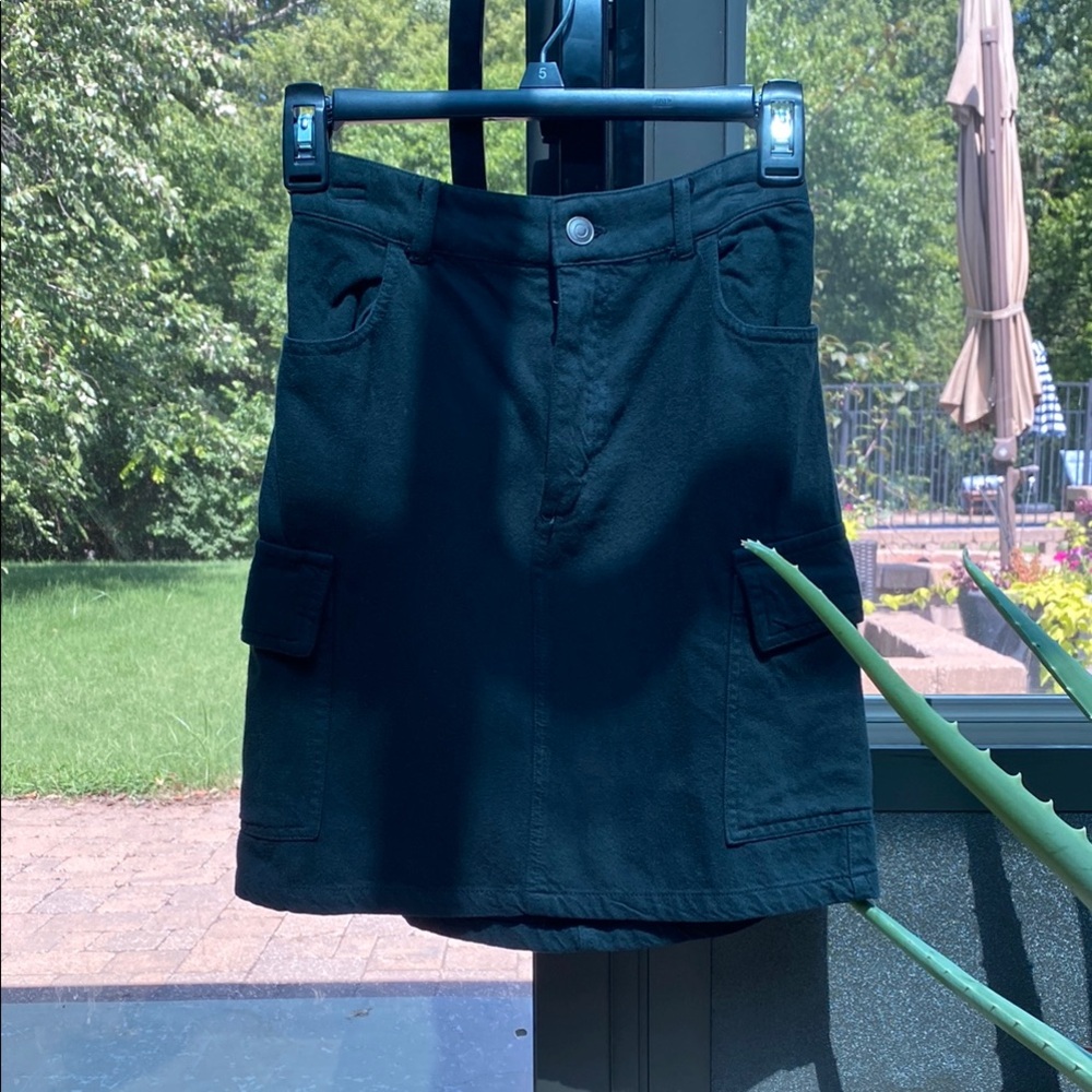 Black Cargo Skirt